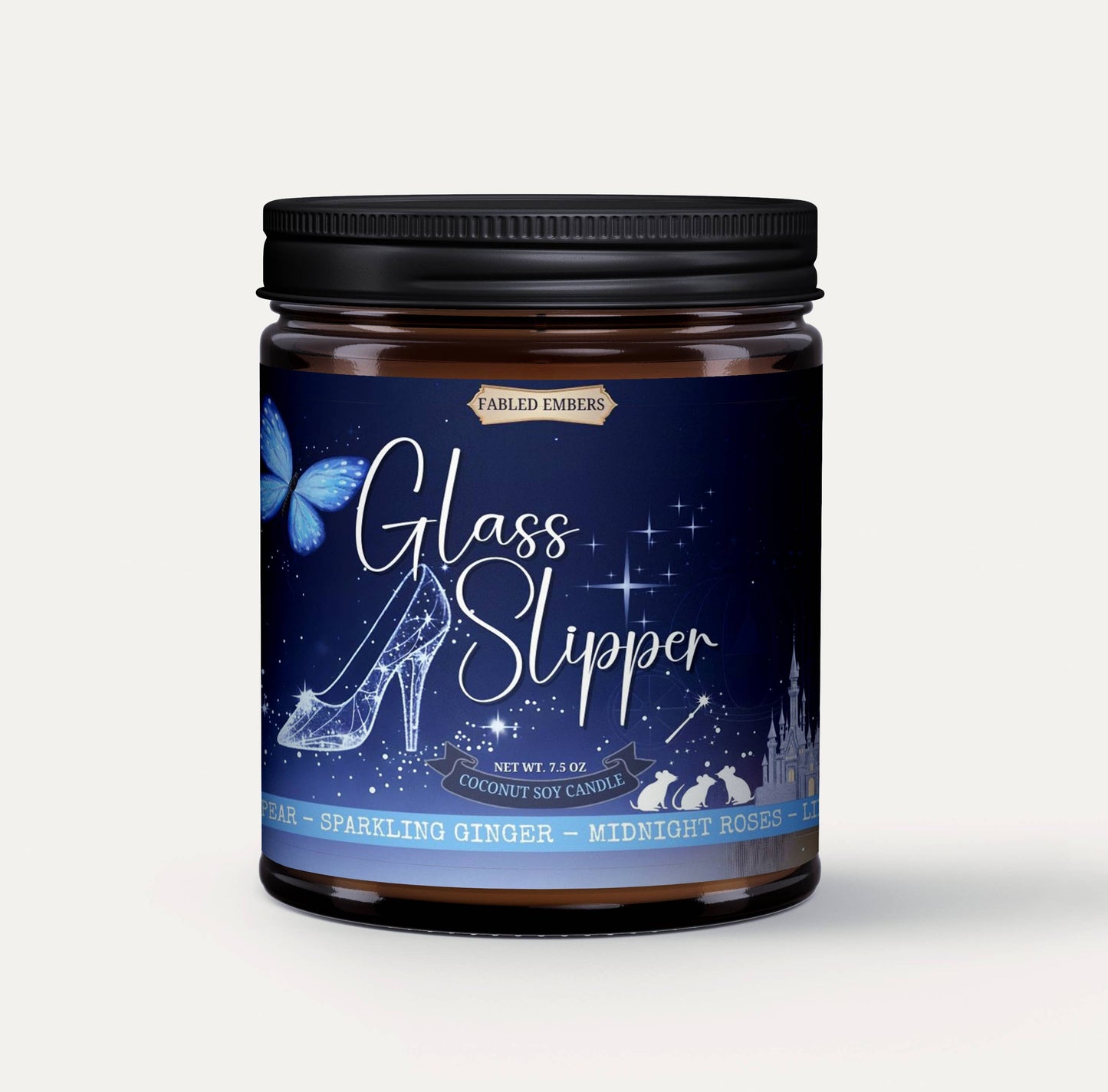 GLASS SLIPPER 9 oz Bookish fairytale Candle | Coconut Soy