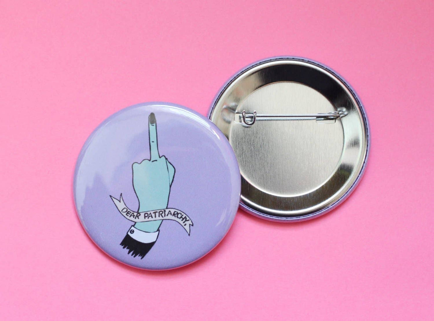 Jumbo Dear Patriarchy 2.25 Inch Button | Purple