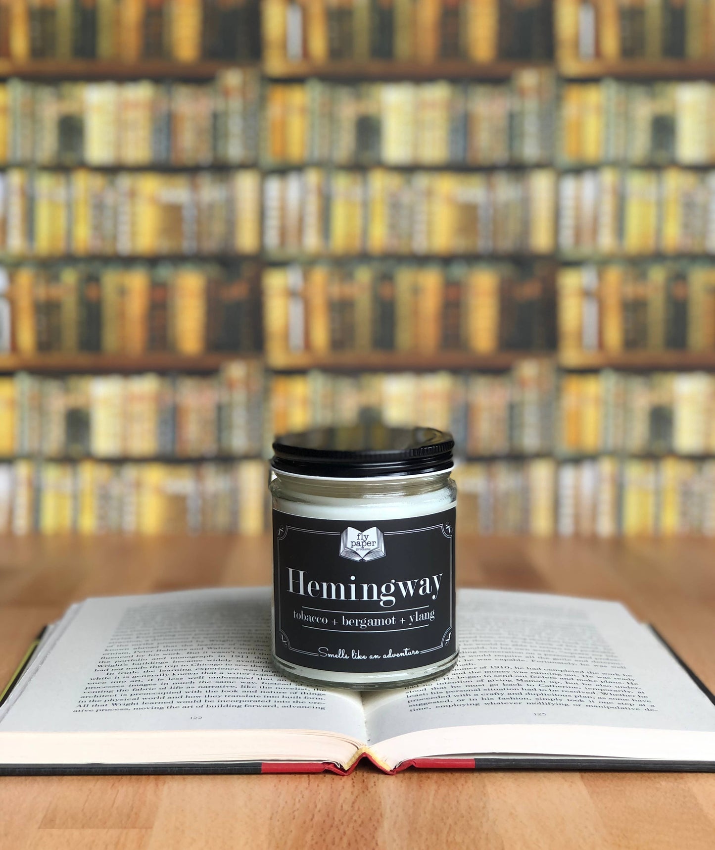 Hemingway 9oz Glass Candle Tobacco + Bergamot + Ylang