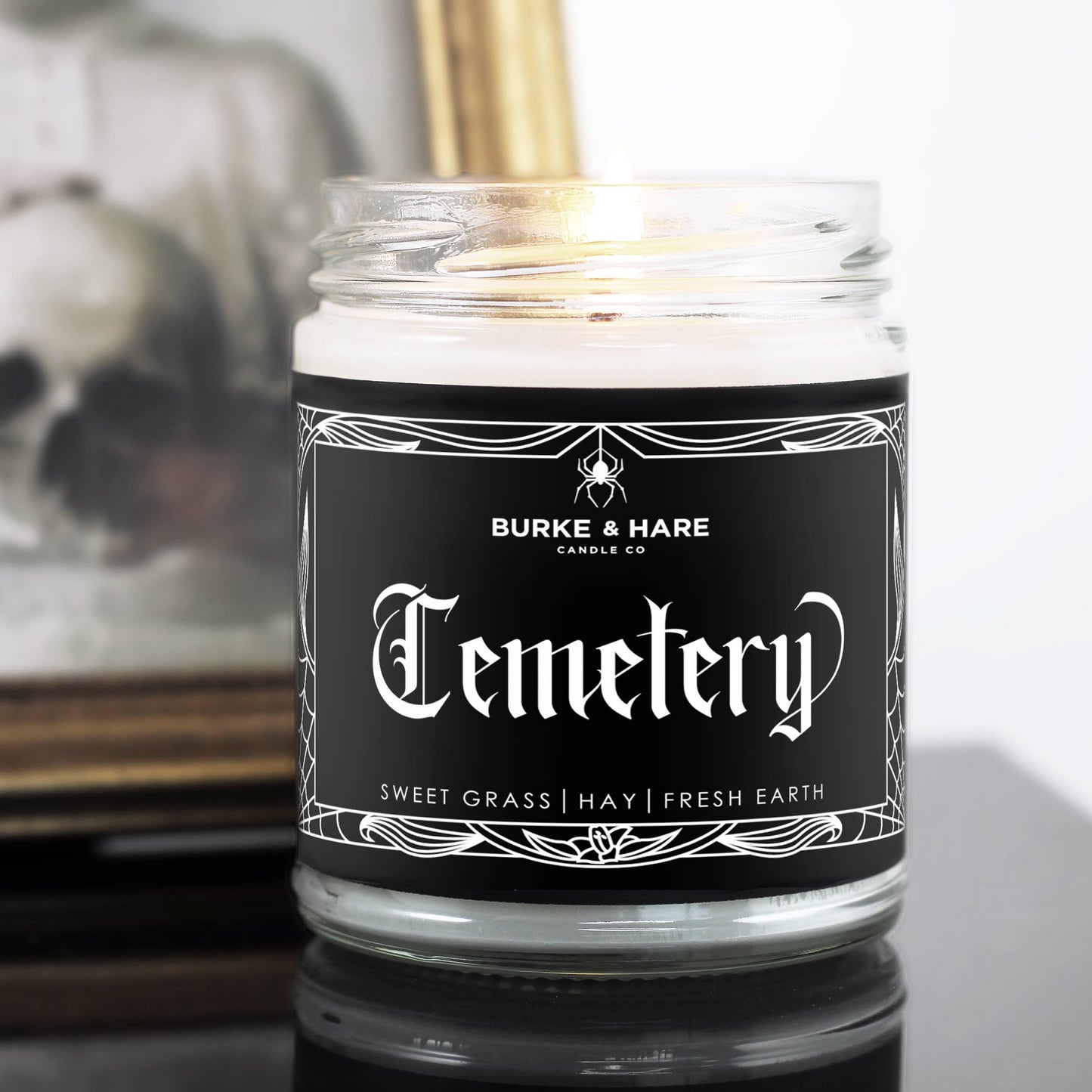 Gothic Scented Candle - Cemetery - Dirt & Grass - Halloween