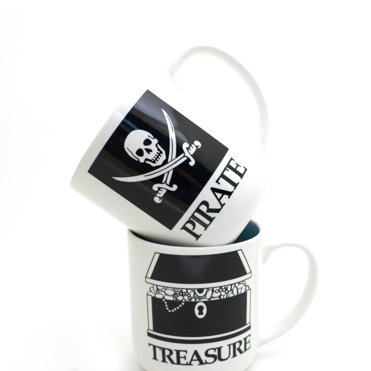 Pirate and Treasure Mug Set. Beach Wedding gift 16oz