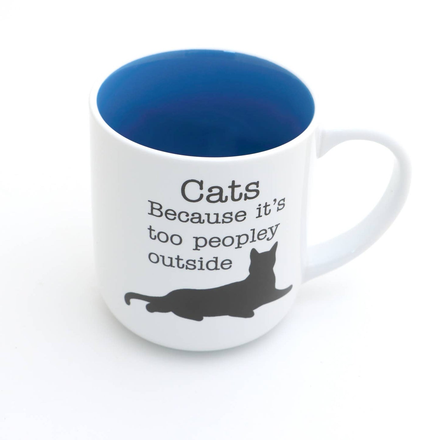 Cat mug, Too Peopley outside, gift for introverted cat lover