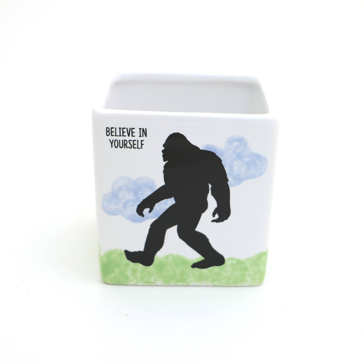 Bigfoot planter, square container, whimsical woodland decor