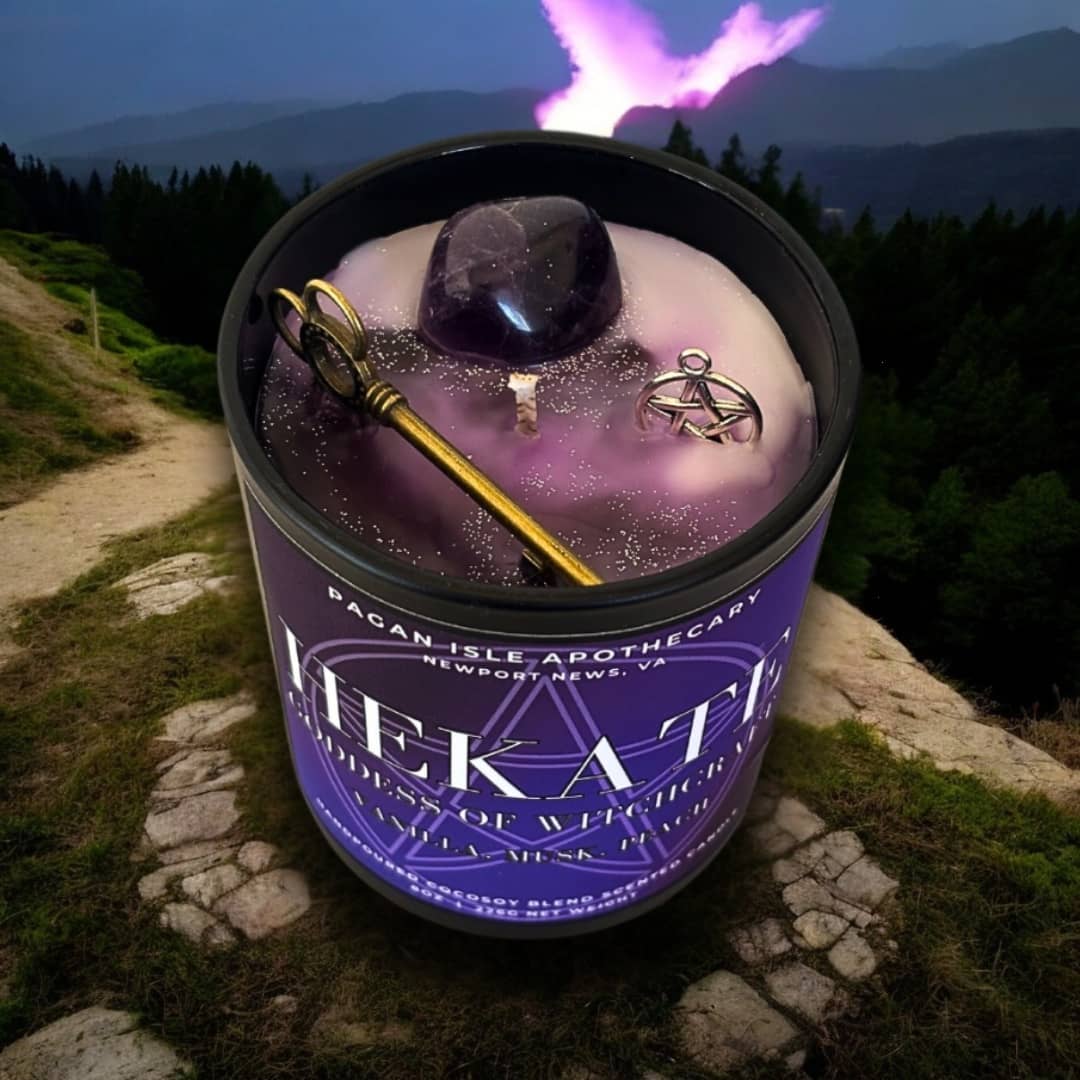 Hekate Crystal Candle