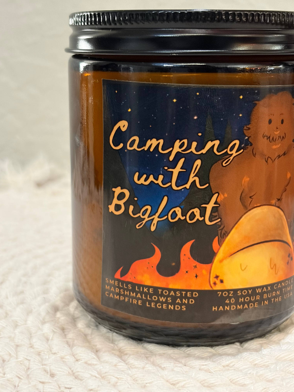 Camping with Sasquatch Bigfoot Themed Scented Candle