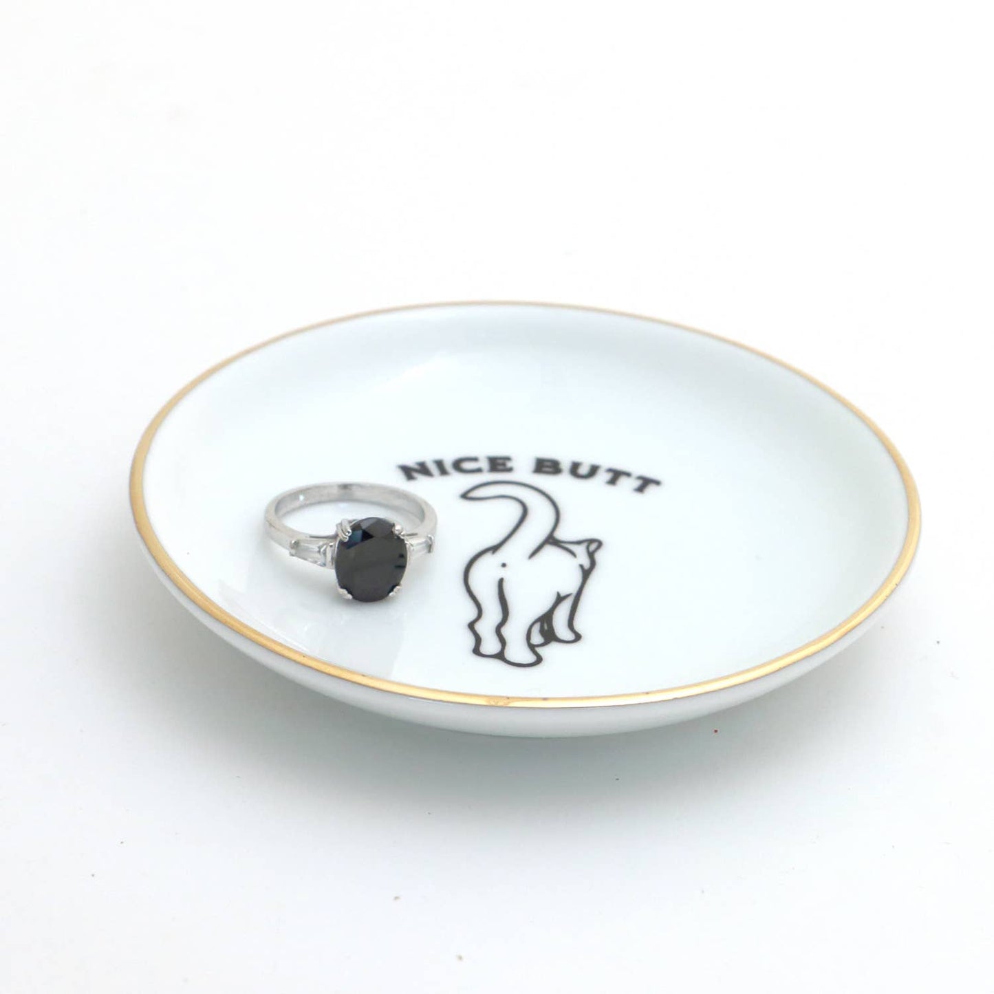 Cat Butt Ring Dish with 22k Gold Accents