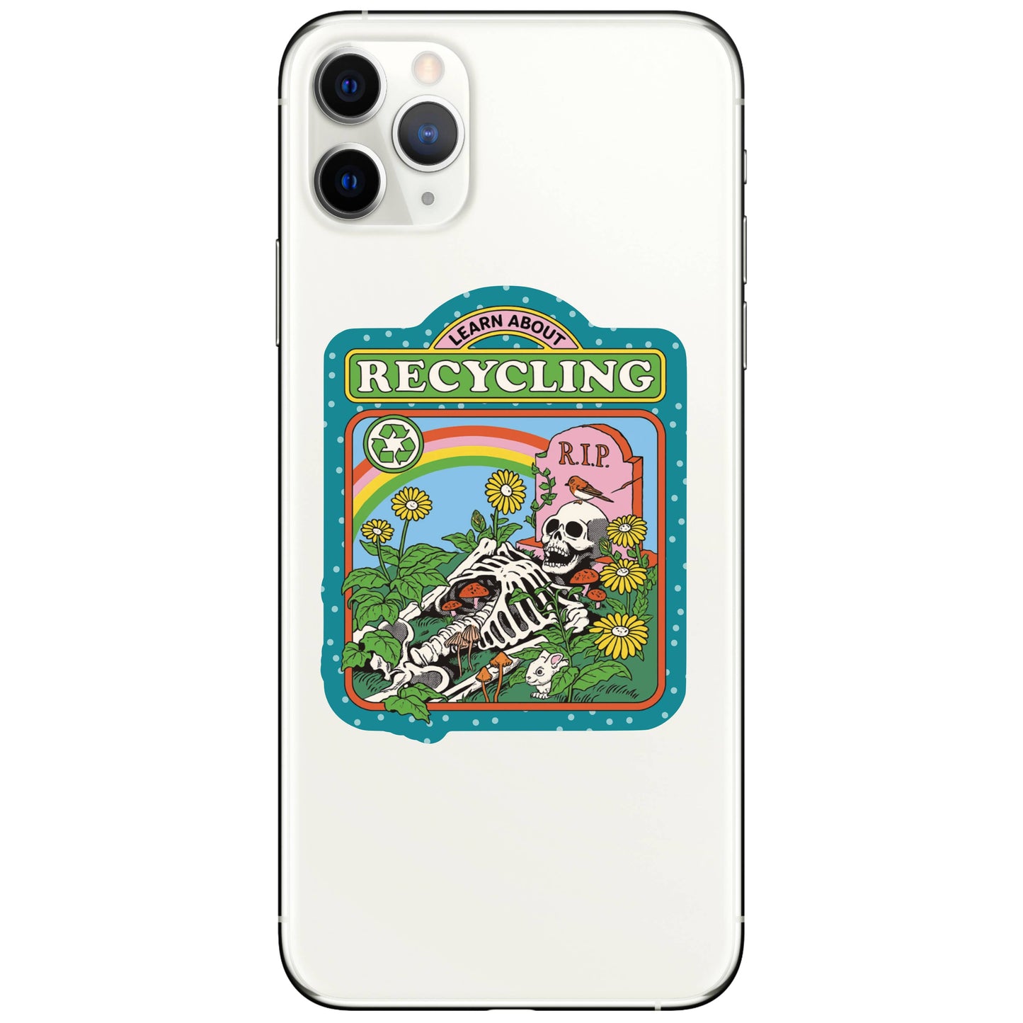 Funny Skeleton Recycling Humor High Quality Vinyl Sticker