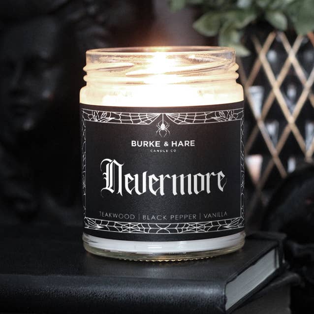 Edgar Allan Poe Candle - Nevermore - Teakwood - Gothic Gift