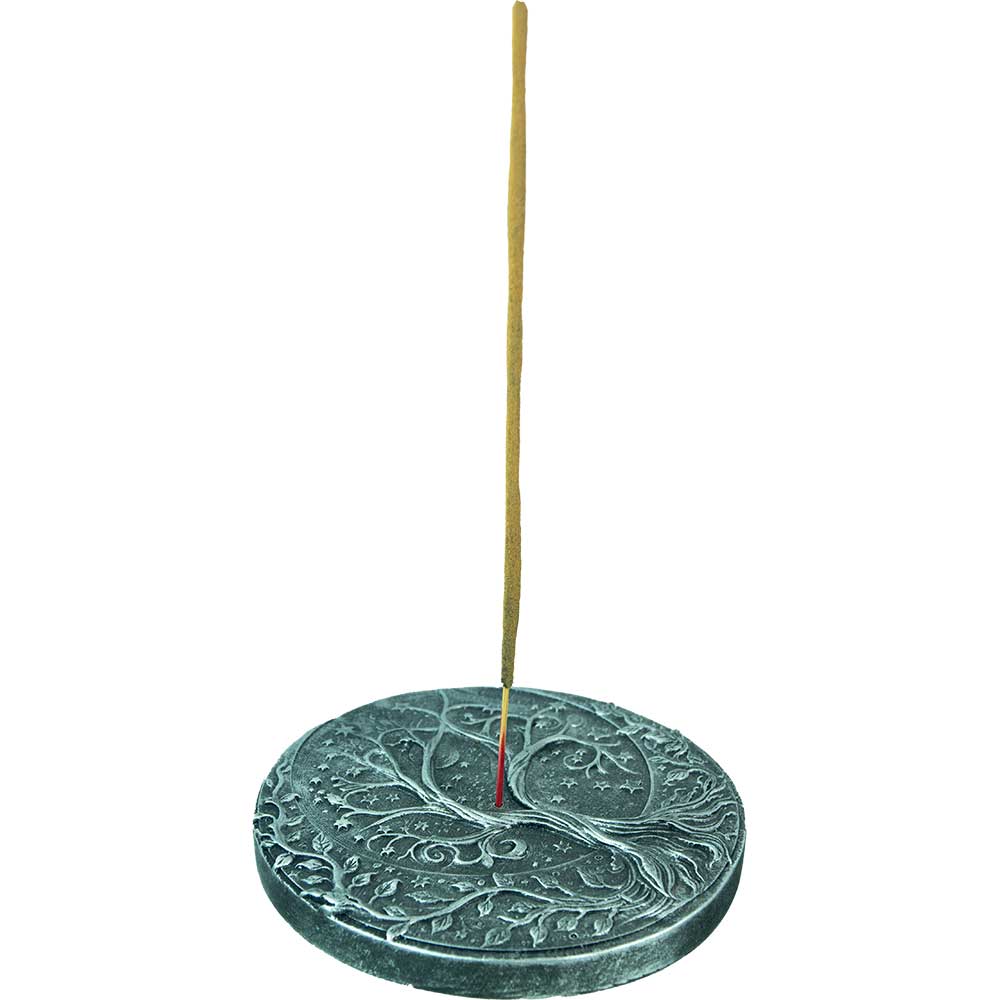 Polyresin Incense Holder - Tree of Life Antique Silver