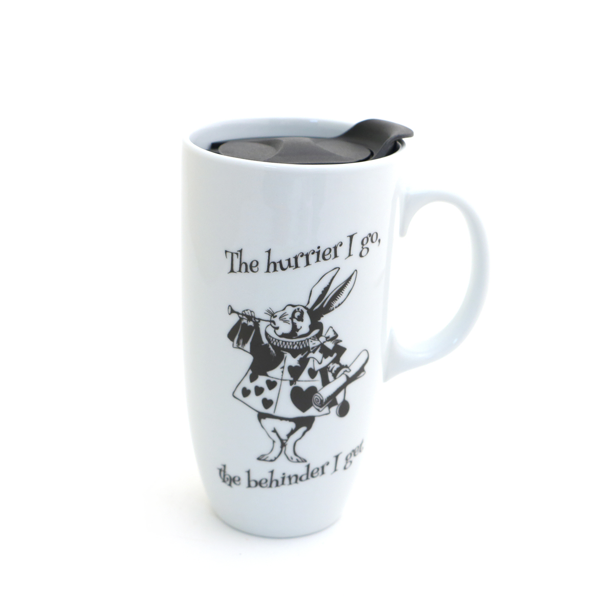 White Rabbit Travel Mug with Handle, Through The Looking ...