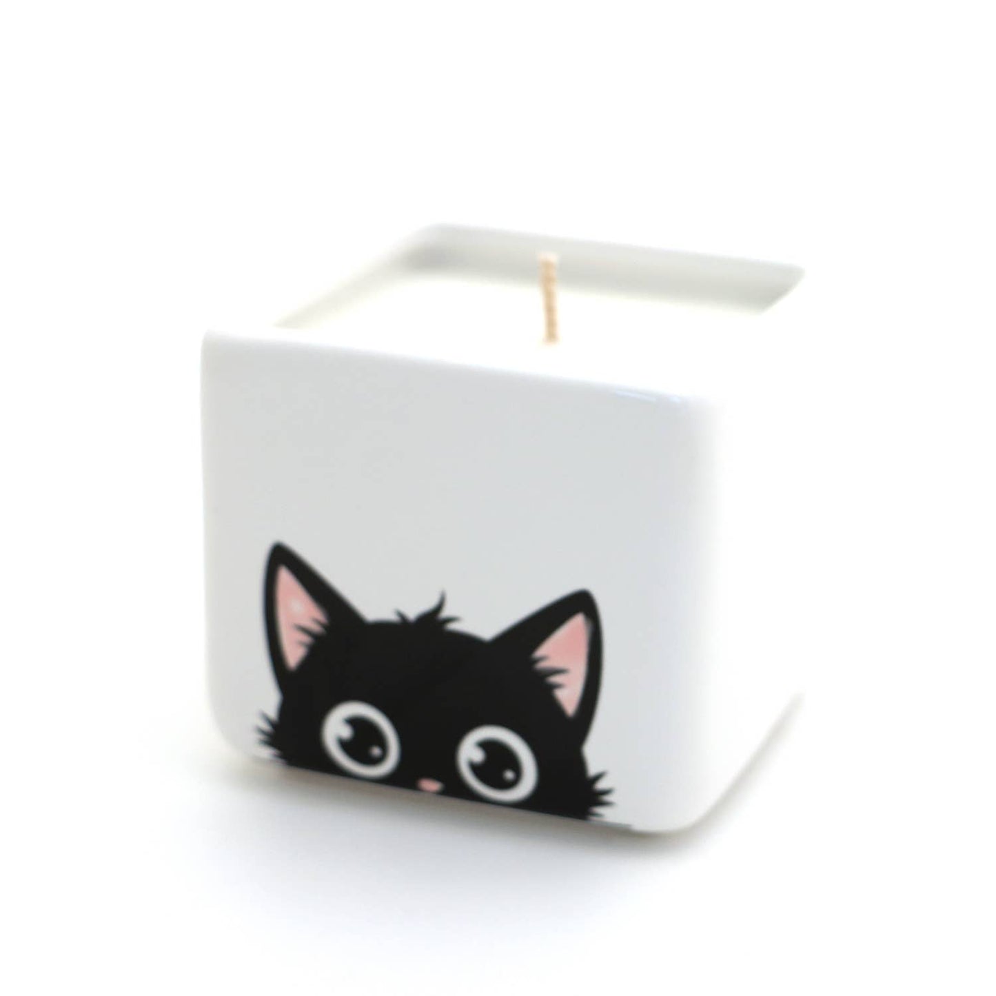 Hand poured 8 oz. soy unscented candle, Black Cat