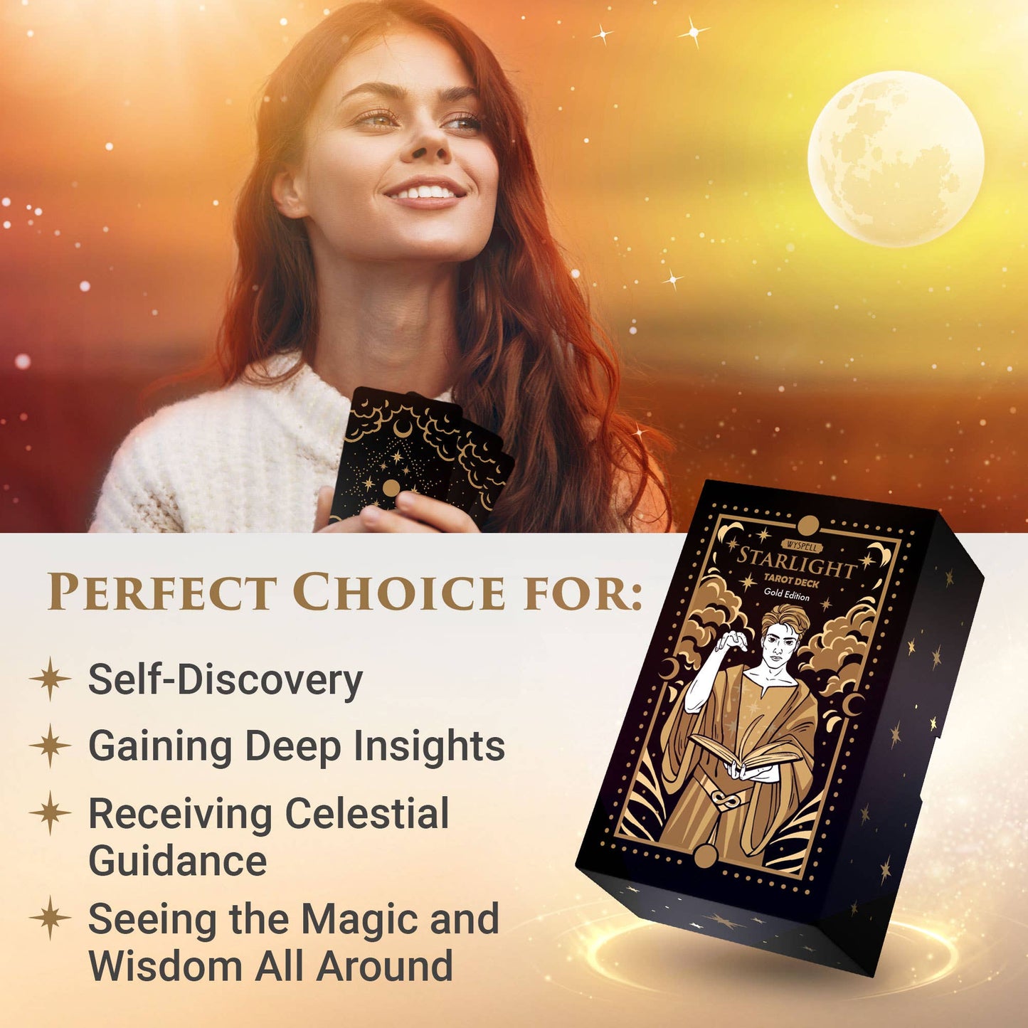 Wyspell Starlight Tarot Cards - Gold Edition