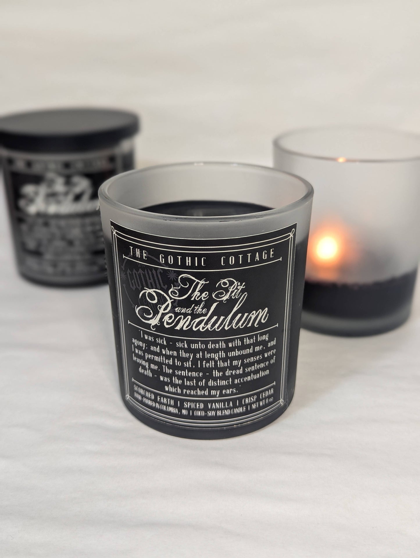 Cedar & Spice—8oz black candle | The Pit and the Pendulum