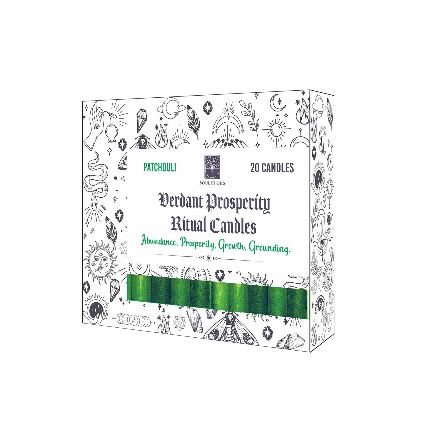 Ritual Candles - Verdant Prosperity Patchouli Soul Sticks
