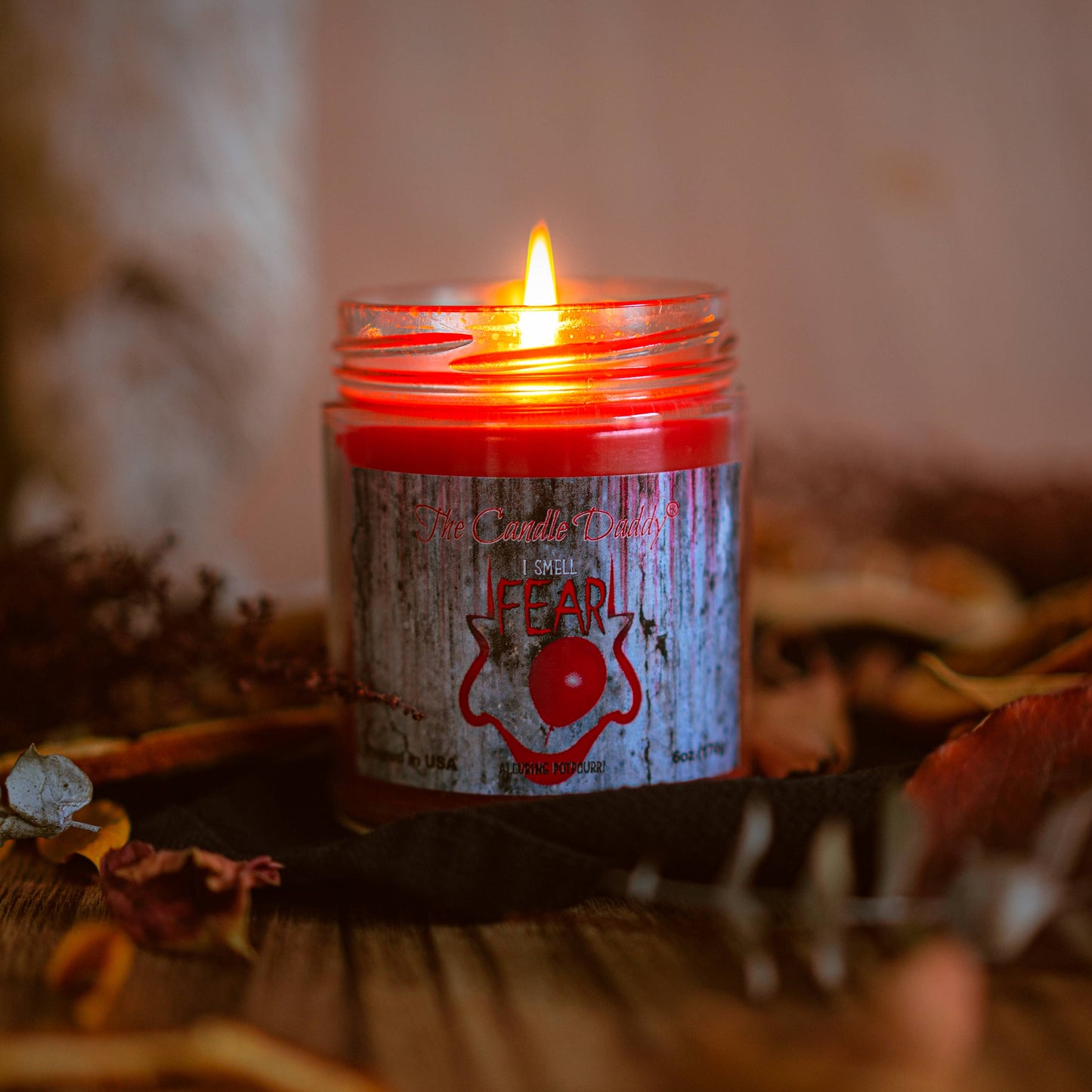 FUNNY FALL HALLOWEEN - I SMELL FEAR - POTPOURRI 6OZ CANDLE