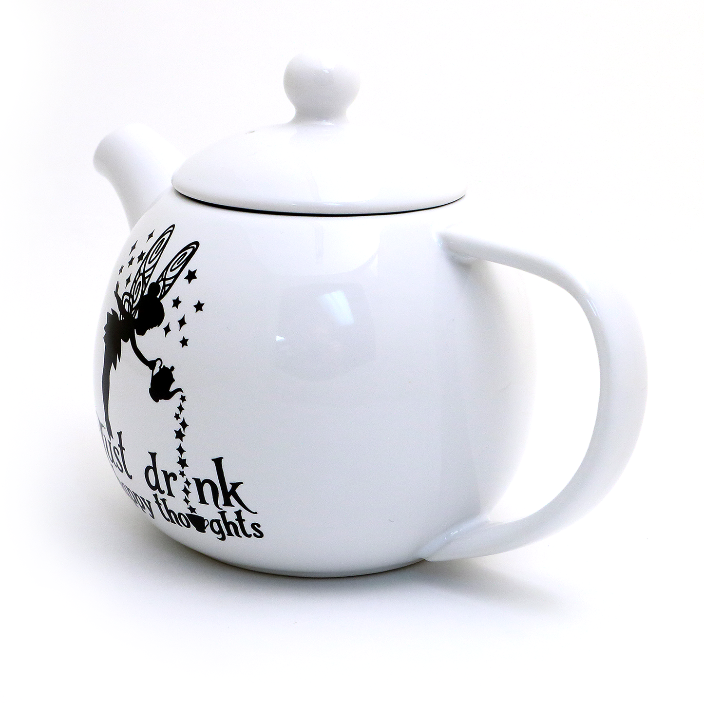 Just Drink Happy Thoughts Teapot, Tea for One