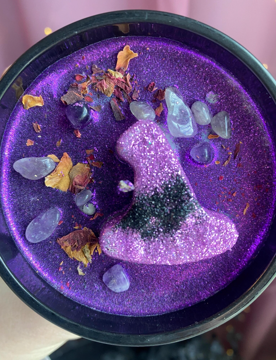 Hocus Pocus 100% Soy Wax Crystal Candle, Witch Hat, Vegan