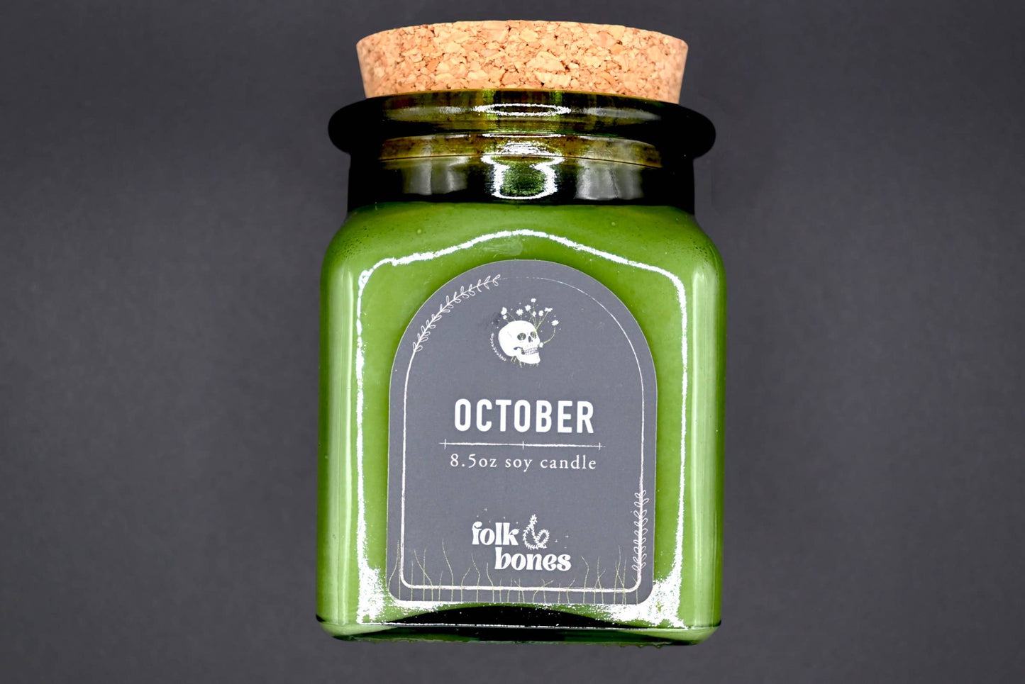 October - 8 oz Tobacco Leather Bergamot Soy Candle