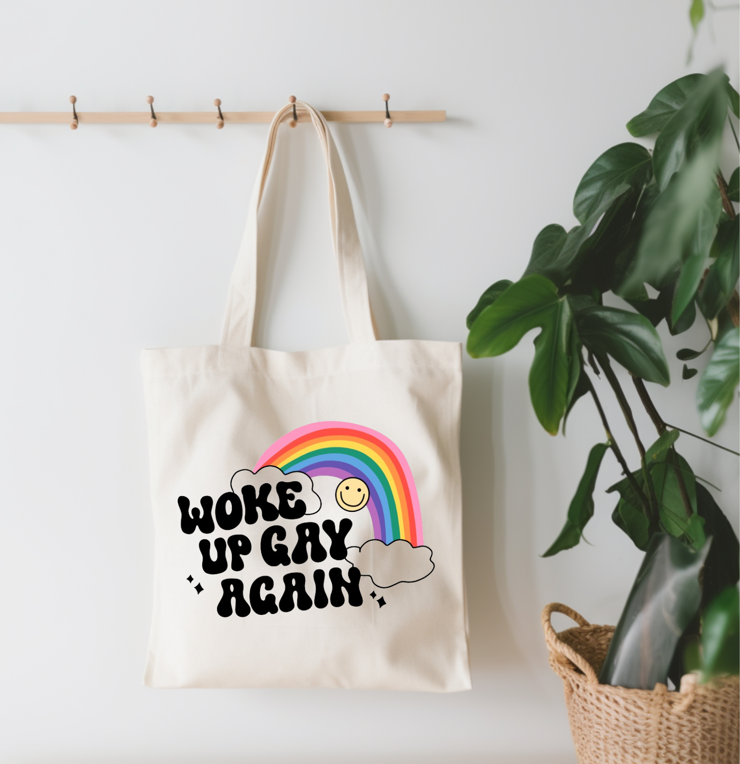 Woke Up Gay Again Small Canvas Tote Bag