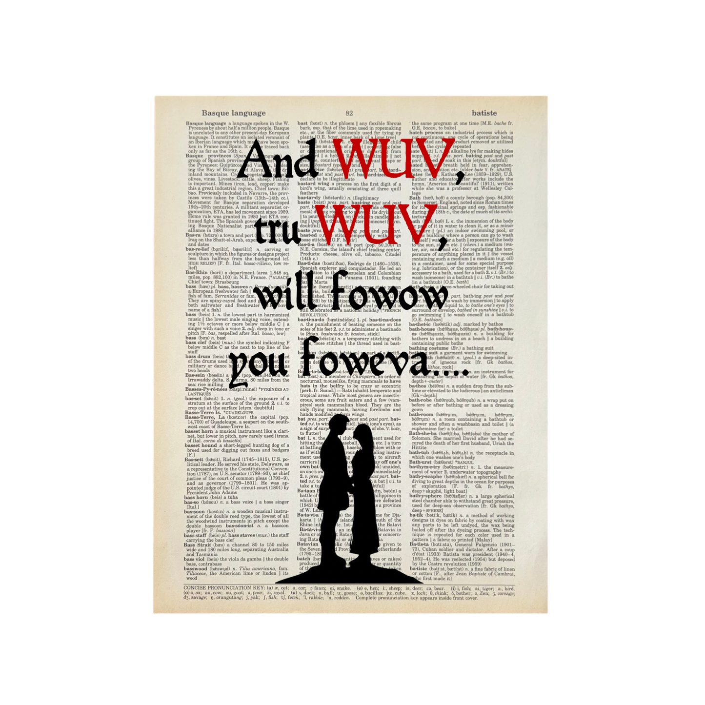And wuv twu wuv | Vintage Book Print | Valentine's Day 