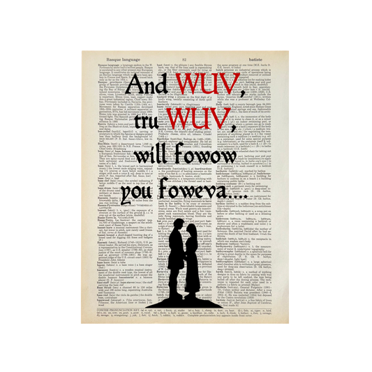 And wuv twu wuv | Vintage Book Print | Valentine's Day 