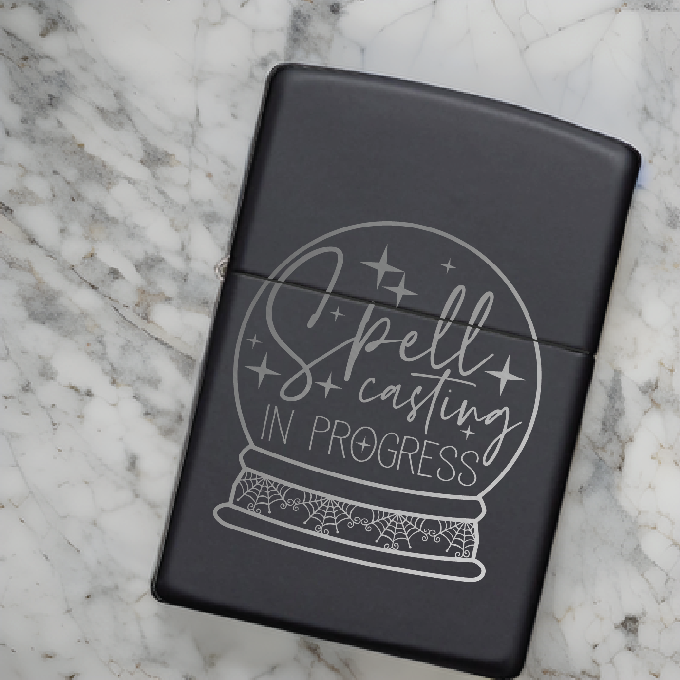 Spell Casting Engraved Flip Top Metal Windproof Lighter