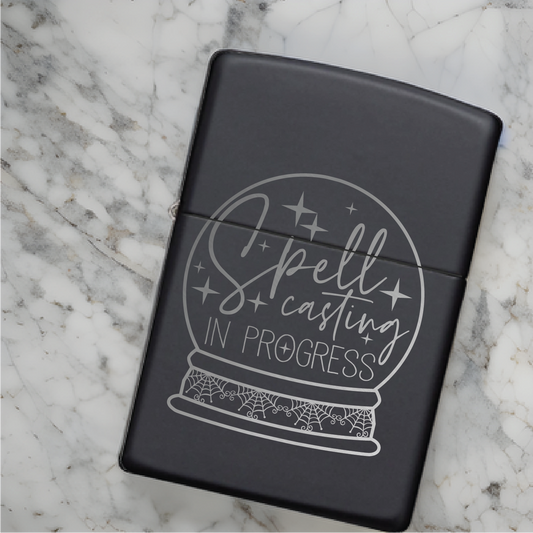 Spell Casting Engraved Flip Top Metal Windproof Lighter