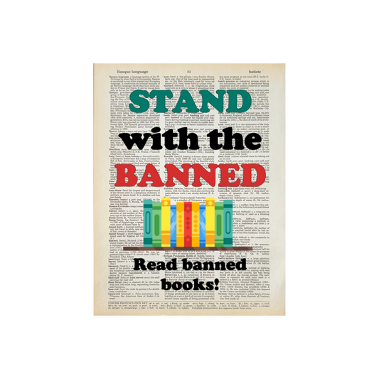 Stand with the banned  | Dictionary Print | Vintage Book Art