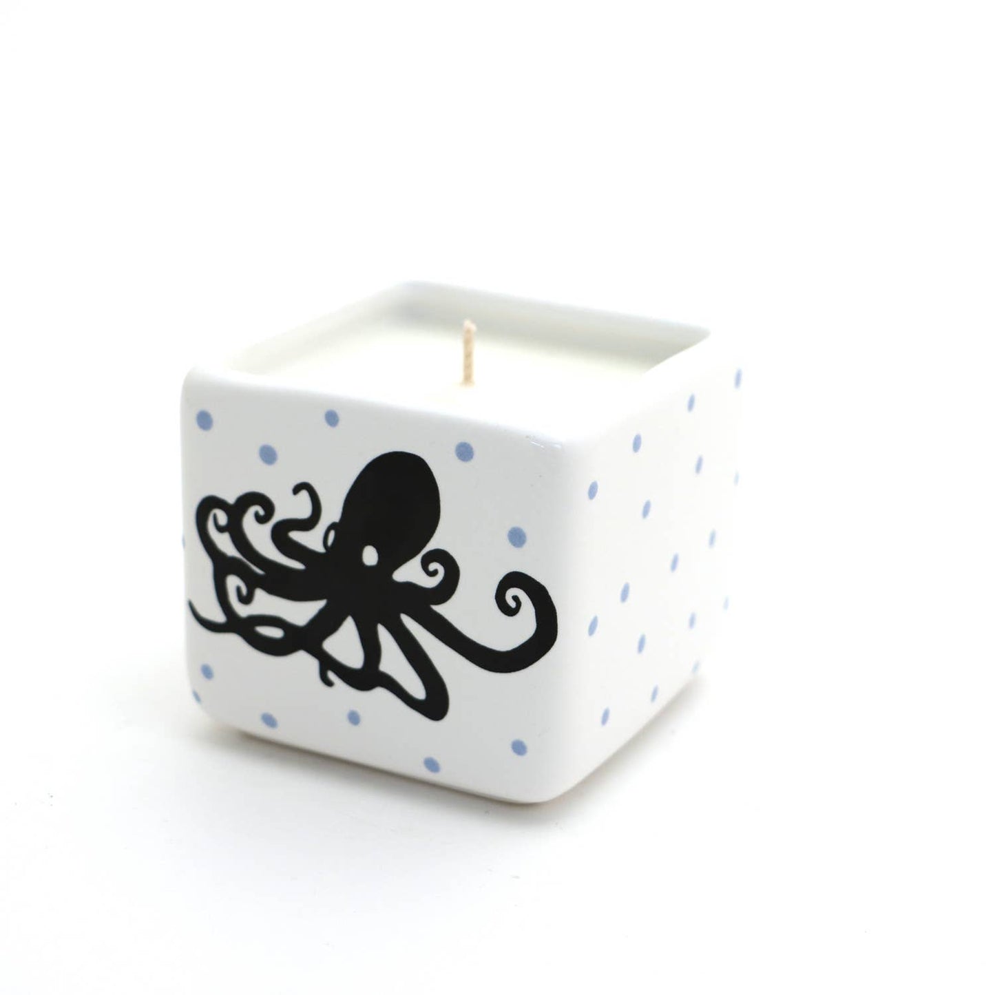 Hand poured 8 oz. soy unscented candle, Octopus, Beach gifts