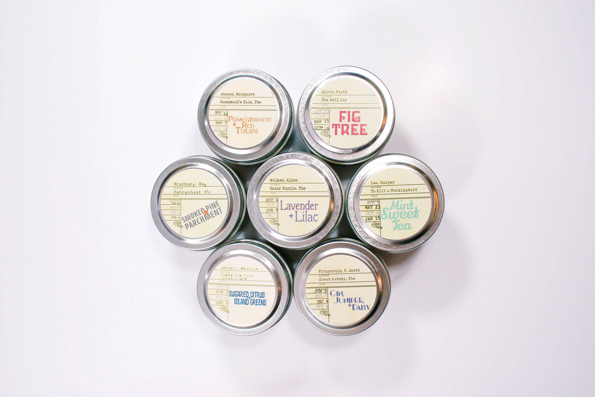 Mini Tins / book candles / sub box / bookstore sidelines