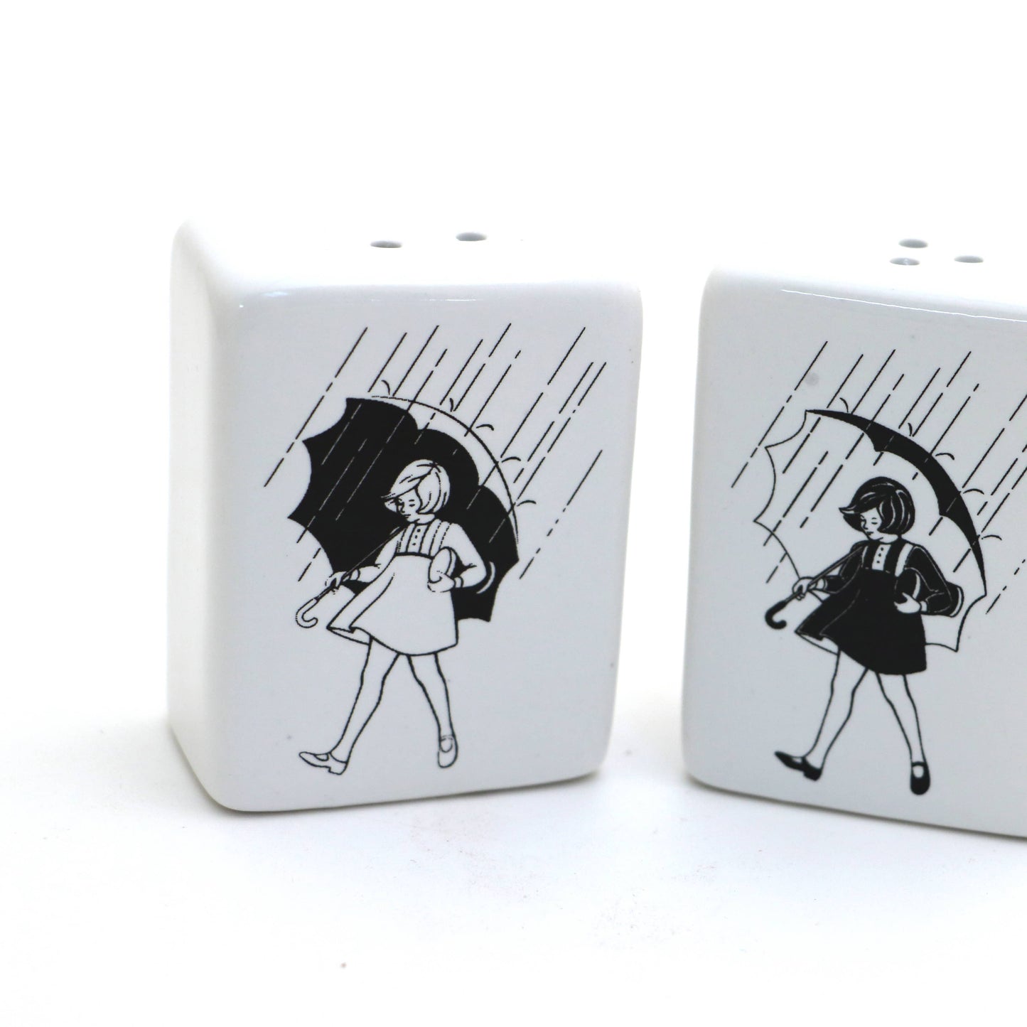 Morton's salt and pepper, vintage image on shakers