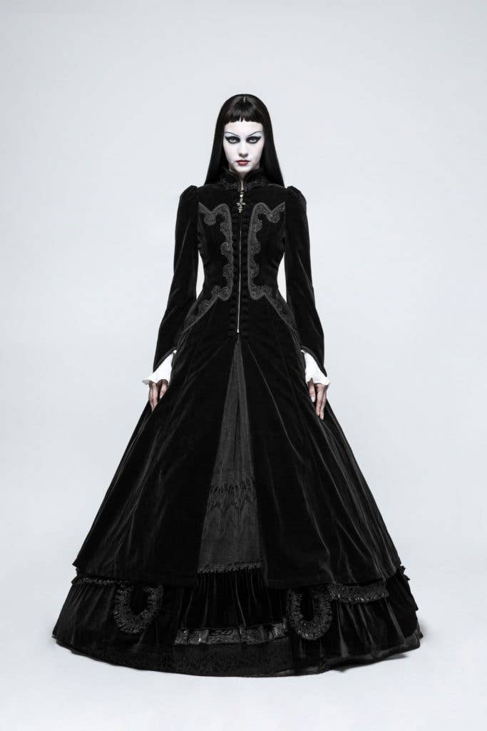 Y776 - Gothic Palace Swallow Tail Long Dress