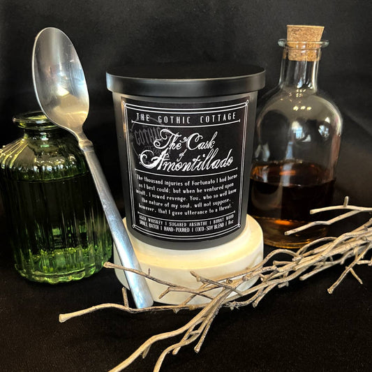Whiskey & Wood—8oz black candle | The Cask of Amontillado