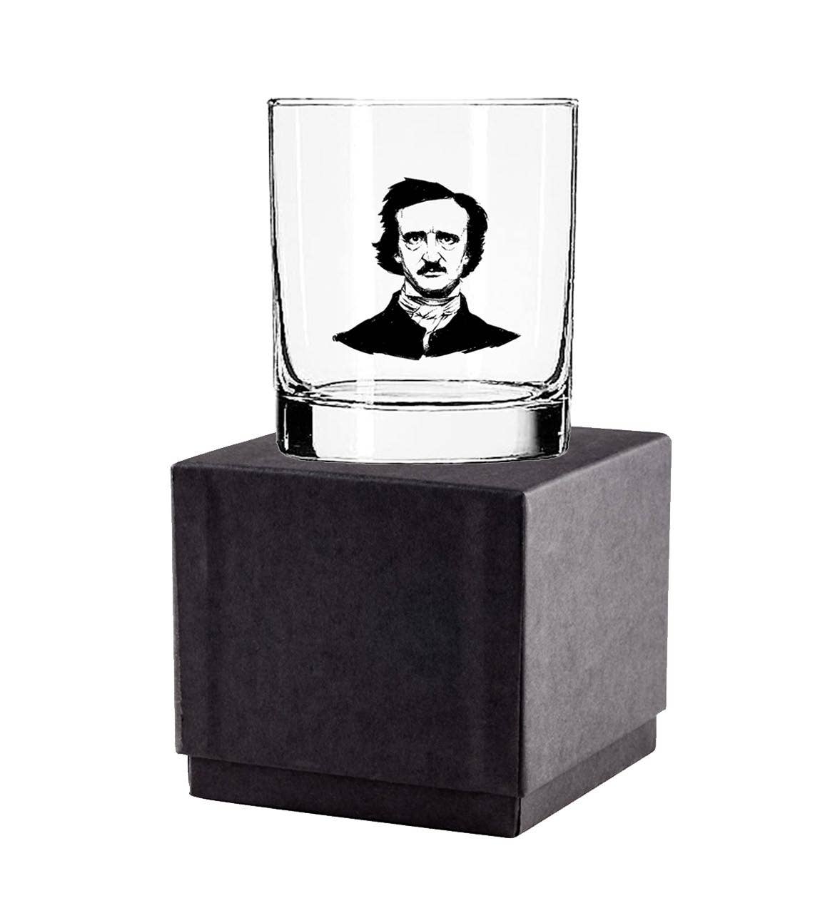Edgar Allen Poe Glass Tumbler l Bar Glass