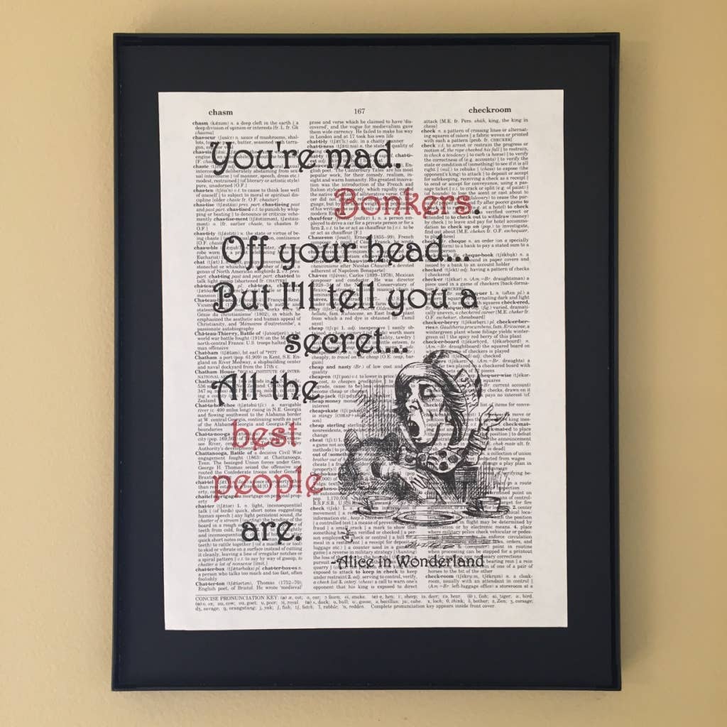 You're mad. Bonkers. | Bookish Print | Vintage Dictionary.