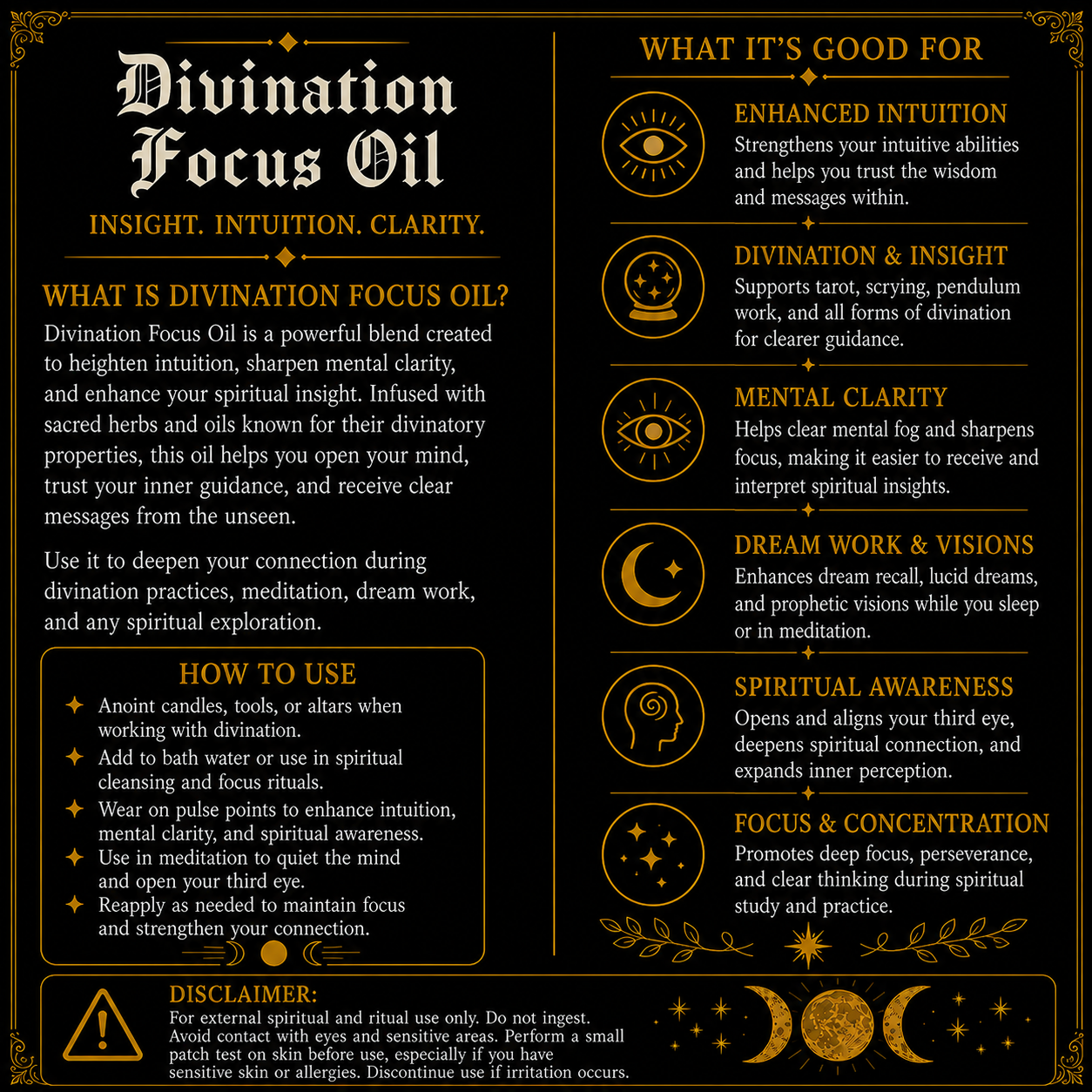 Divination Focus Oil 2oz
