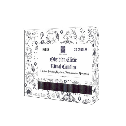 Ritual Candle - Soul Sticks Obsidian Elixir Myrrh Vanilla