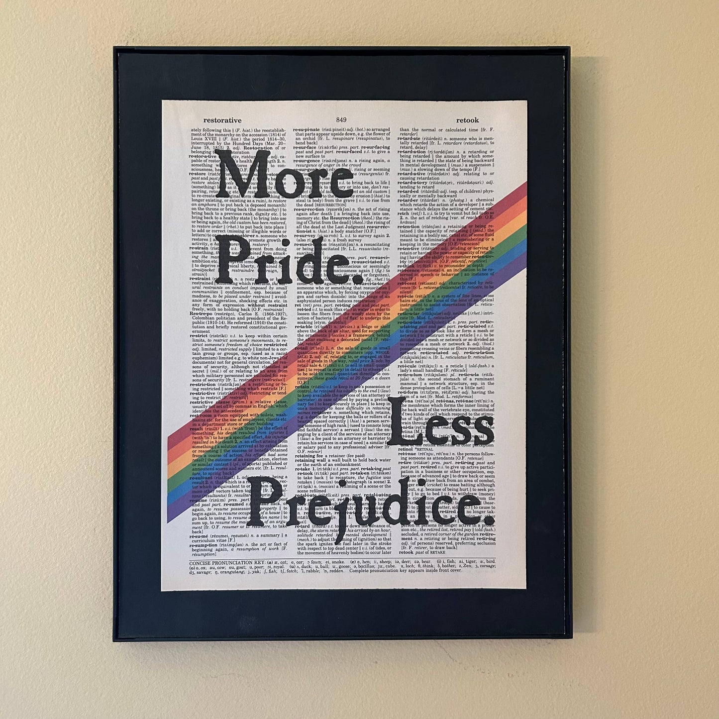 More Pride Less Prejudice | Dictionary | Vintage Book Art