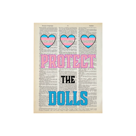 Protect the dolls | Dictionary | Vintage Book Art 