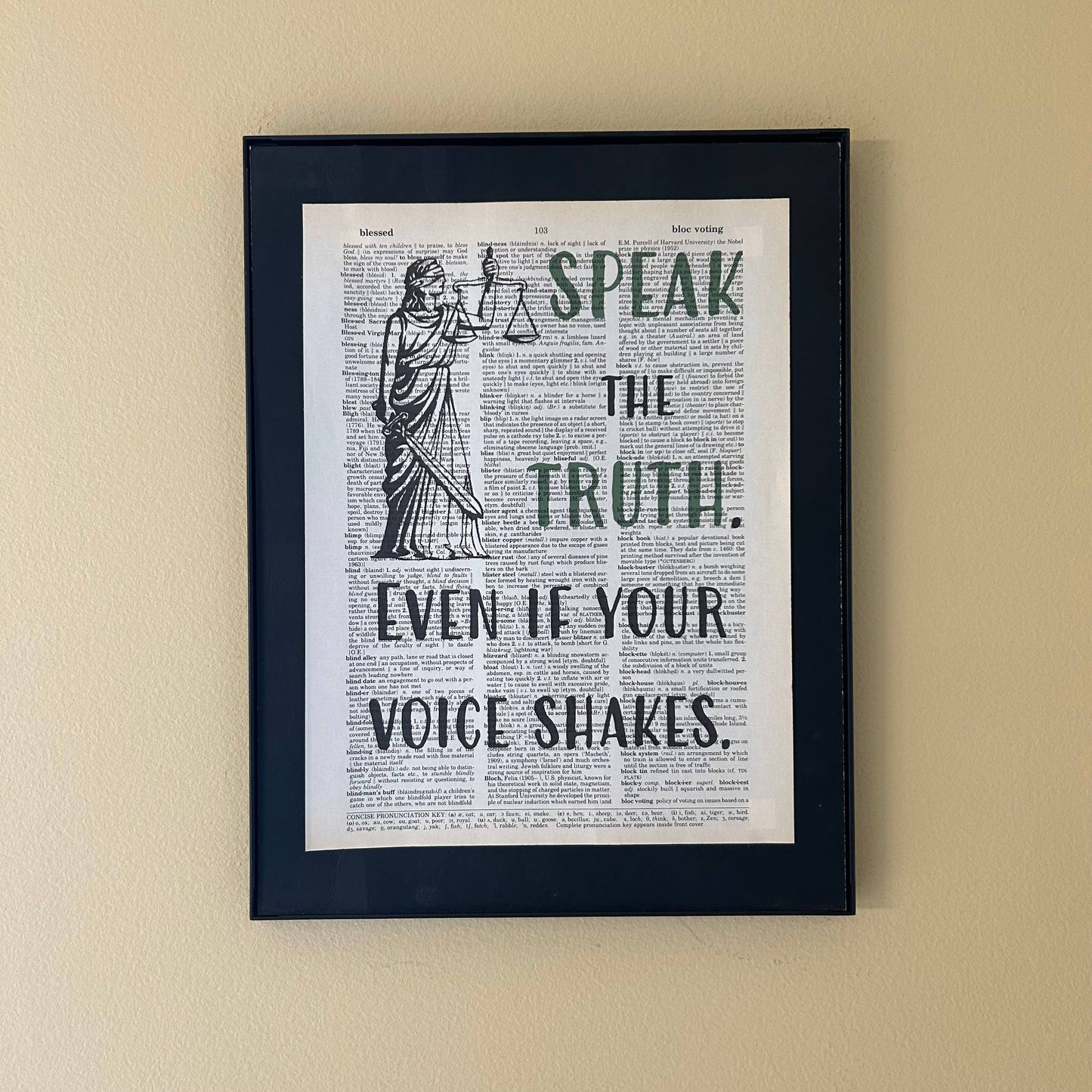 Speak the truth | Dictionary Print | Vintage Book Art