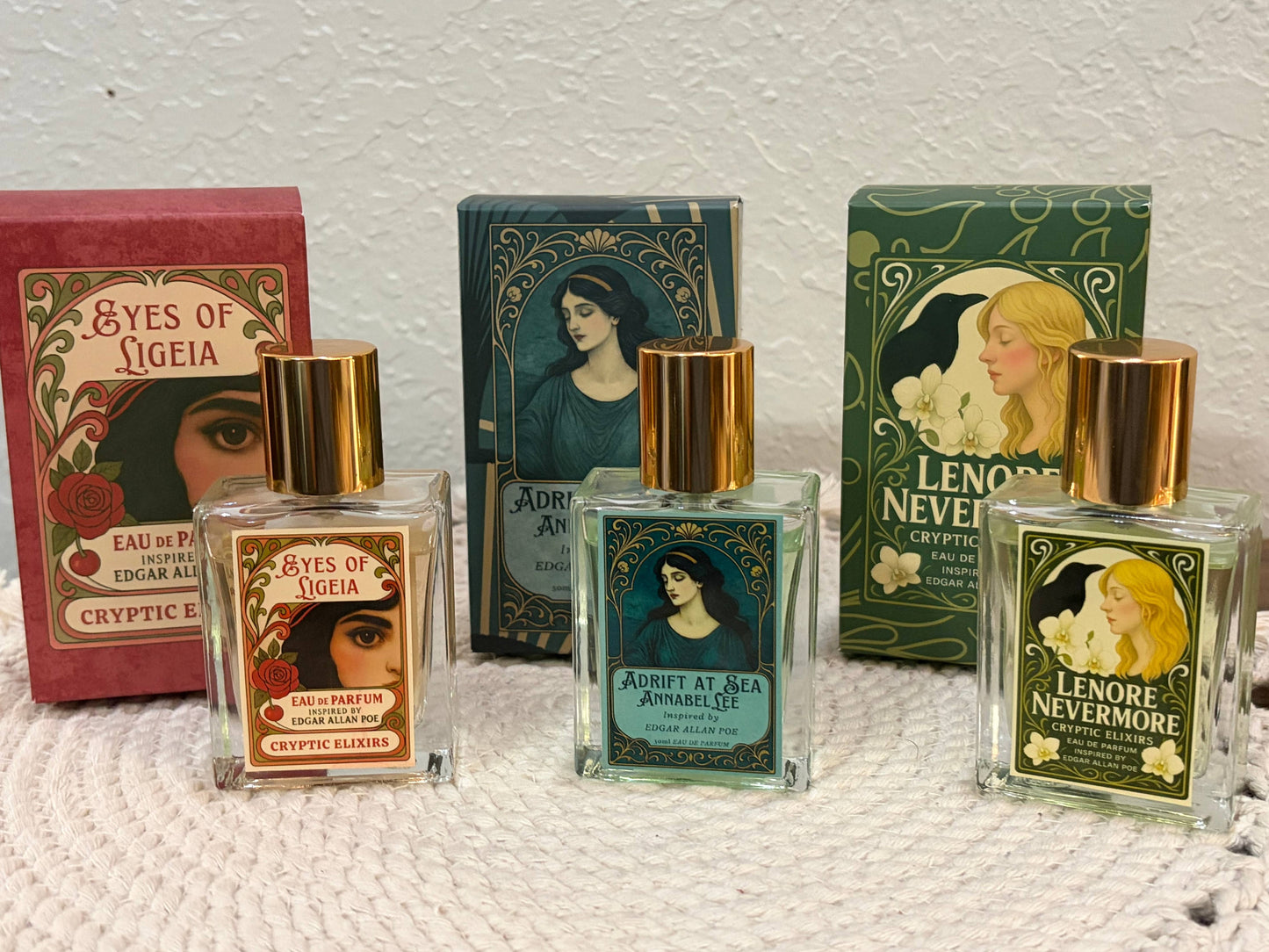 All 3 Women of Edgar Allan Poe Literary Perfume Collection 