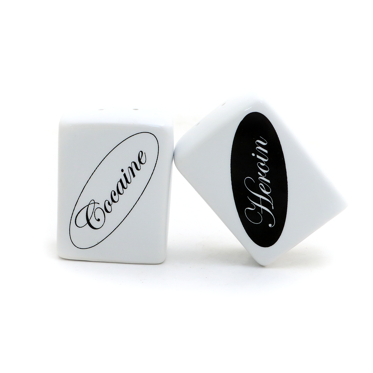 Cocaine and Heroin Salt and Pepper Shaker Set