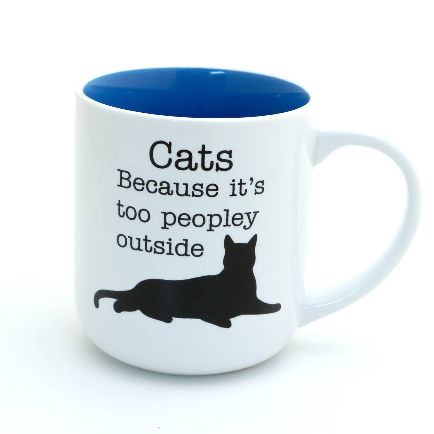 Cat mug, Too Peopley outside, gift for introverted cat lover