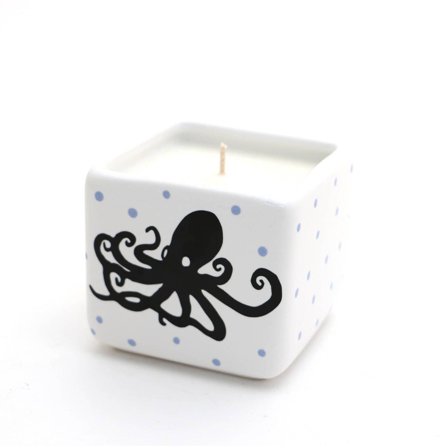 Hand poured 8 oz. soy unscented candle, Octopus, Beach gifts