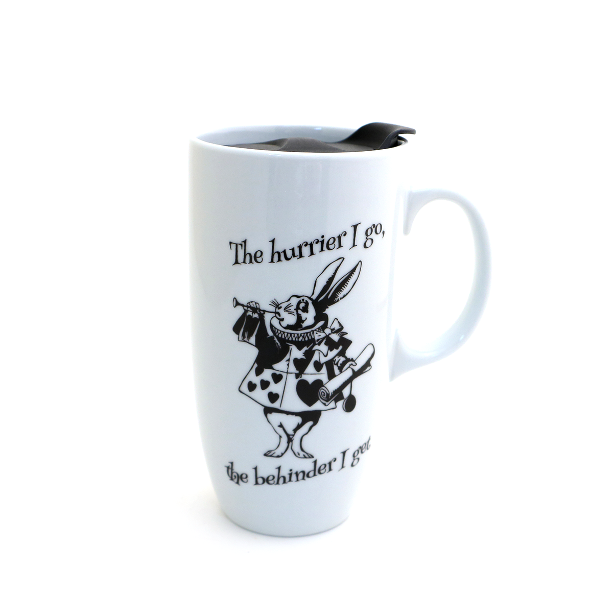 White Rabbit Travel Mug with Handle, Through The Looking ...