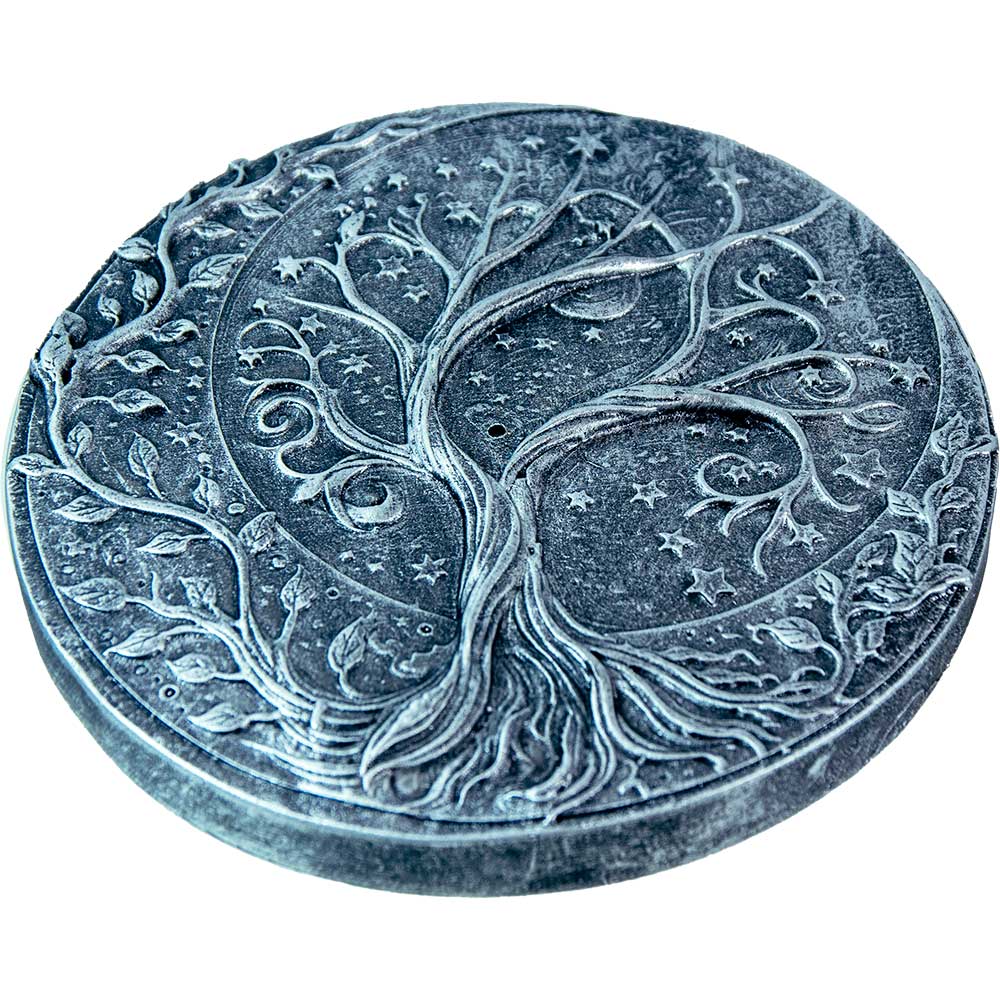 Polyresin Incense Holder - Tree of Life Antique Silver