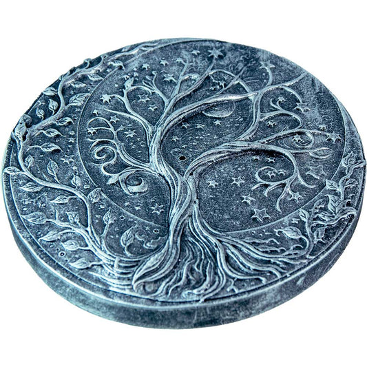 Polyresin Incense Holder - Tree of Life Antique Silver