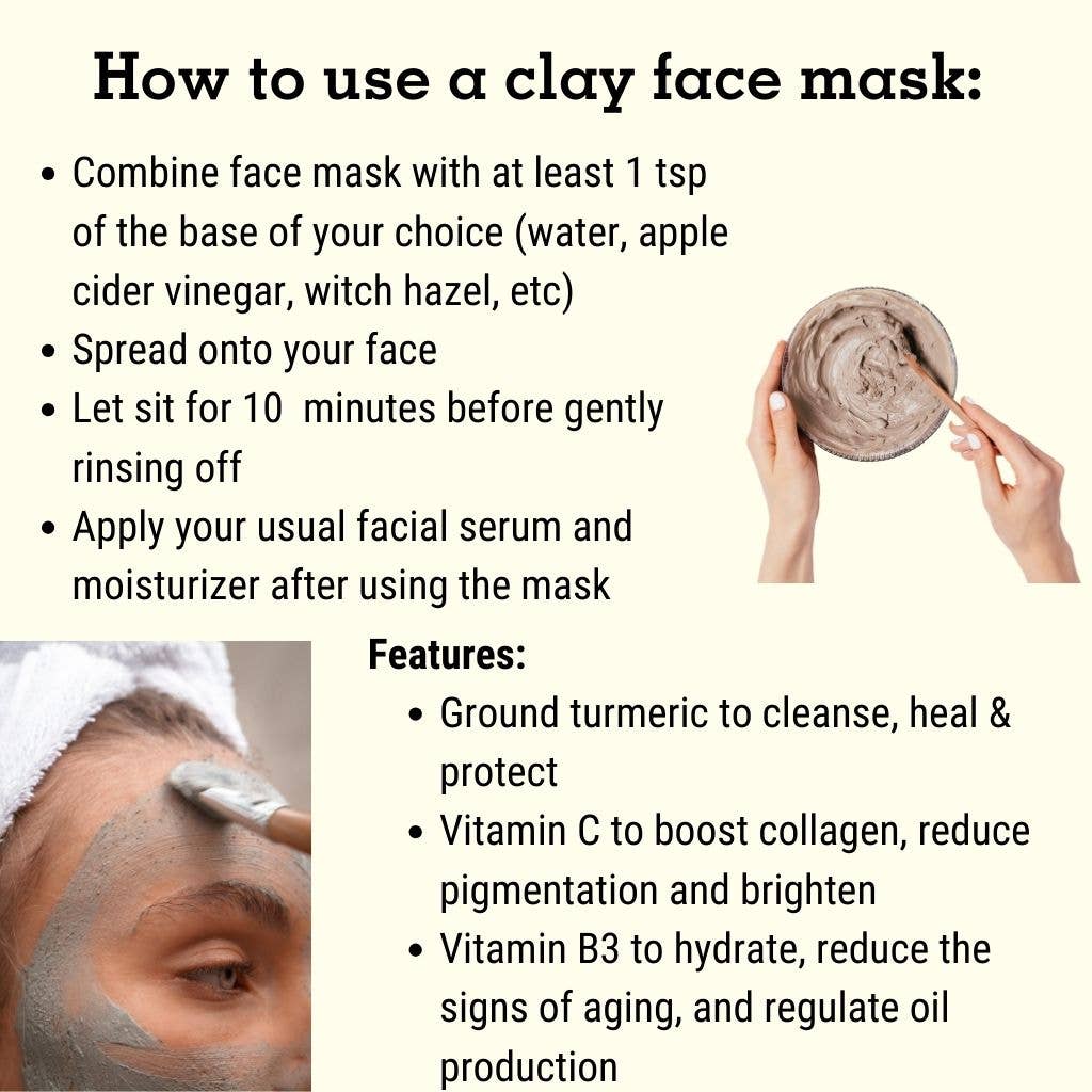 Brightening Kaolin Clay Face Mask with Turmeric