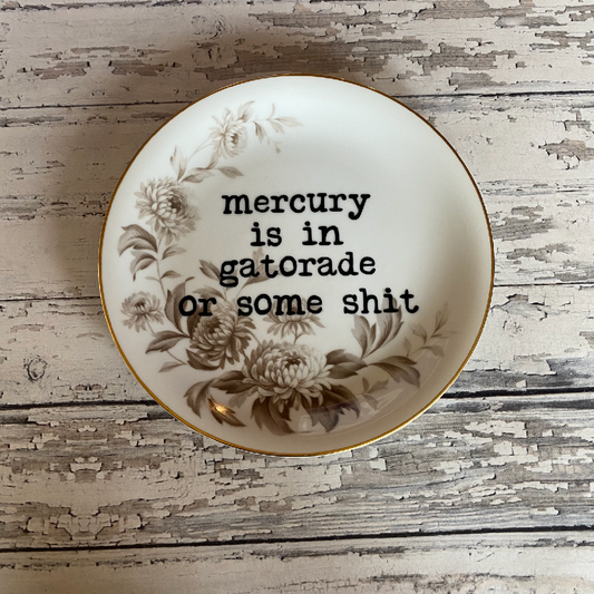 Upcycled Funny Plates, Mercury Retrograde ,Gift Shop