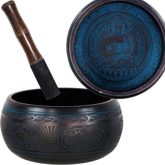 Singing Bowl Round Sides 7" Medicine Buddha Blue (Each)